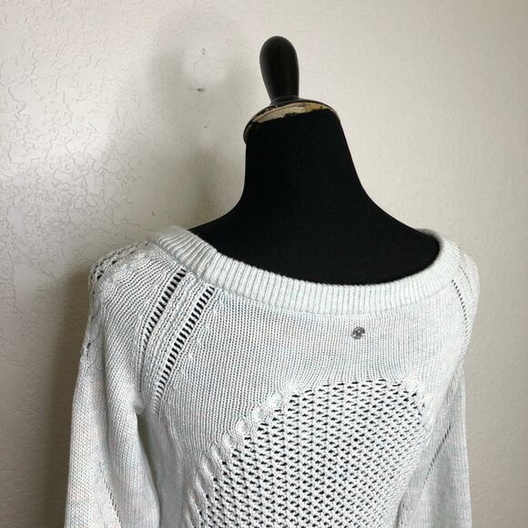Lululemon Be Present blue white mixed open knit cropped sweater - Picture 10 of 16